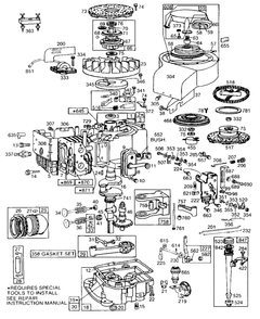Cyl, Sump, Piston,controls Diagram and Parts List for 191702-5517-XX  Briggs and Stratton Engine